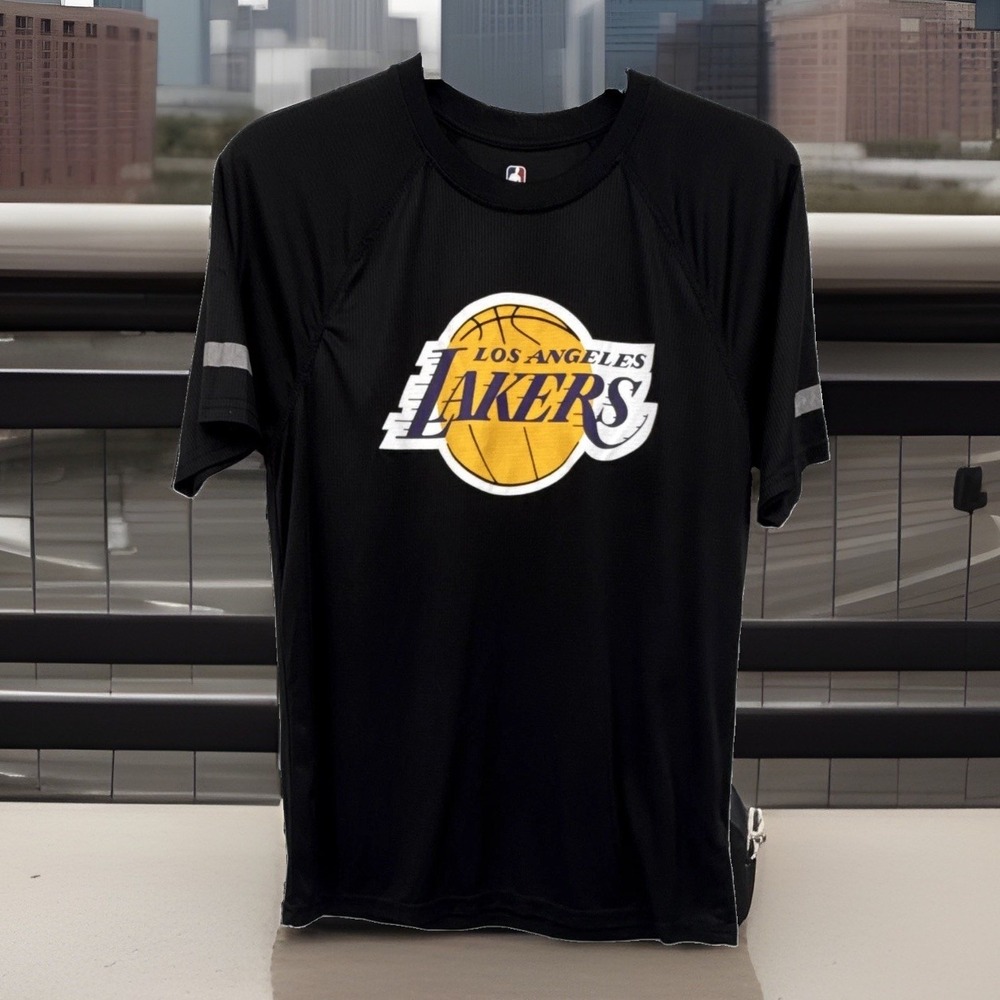 NBA Los Angeles Lakers Unisex M Black Graphic Logo T-Shirt Crew Neck Breathable